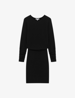 REISS Lucy draped wool blend mini dress Selfridges