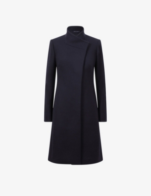 REISS: Mia wrap-design regular-fit wool-blend jacket