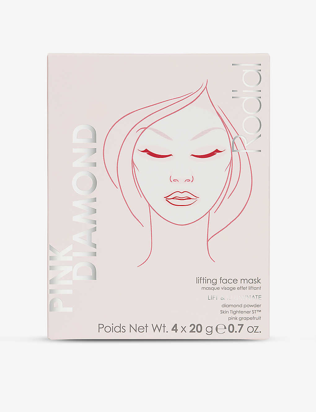 RODIAL RODIAL PINK DIAMOND LIFTING FACE MASK PACK OF FOUR