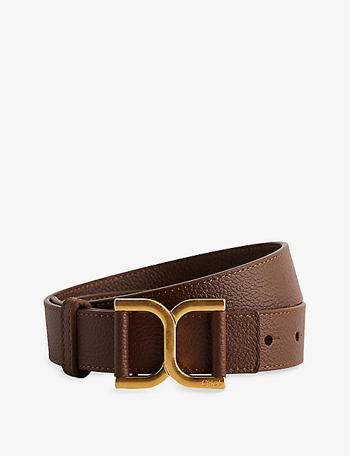 CHLOE: Marcie branded leather belt
