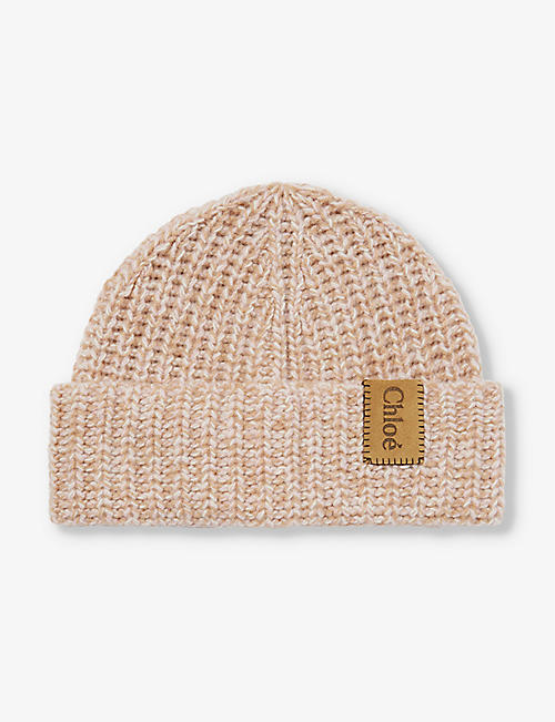 CHLOE: Logo-patch cashmere and wool-blend beanie