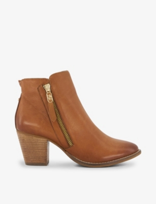 DUNE: Paicey zip-up heeled leather ankle boots