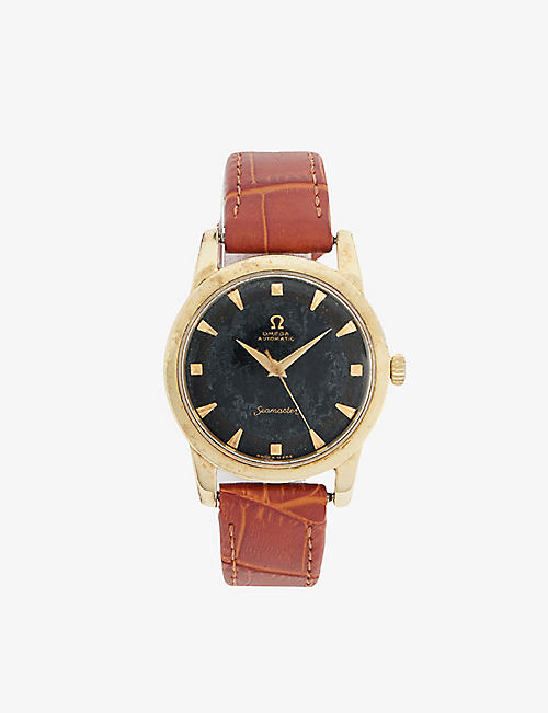 NOT APPLICABLE: Pre-loved Omega RES-51 Seamaster gold-plated stainless-steel manual watch