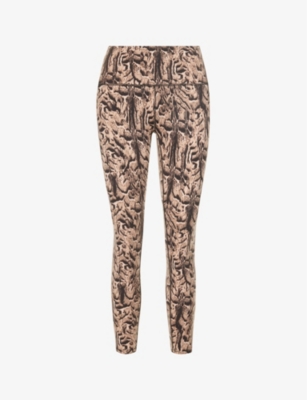 Varley Womens Abstract Motion Texture Let's Move 7/8 Printed High-rise Stretch-recycled Polyester Leggings In Multi-coloured