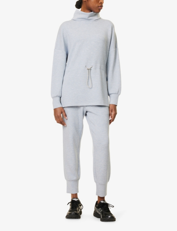Freya high-neck stretch-woven blend sweatshirt