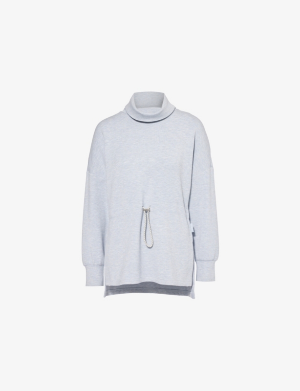 Freya high-neck stretch-woven blend sweatshirt