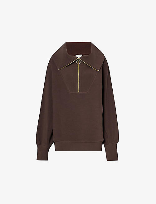VARLEY: Vine high-neck stretch-cotton blend sweatshirt