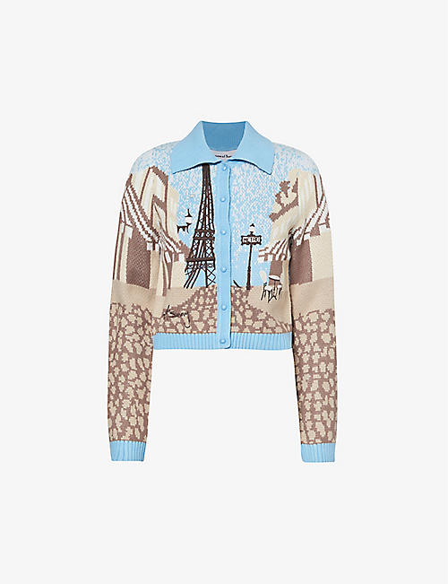 HOUSE OF SUNNY: Randevu Tripper embroidered knitted cardigan