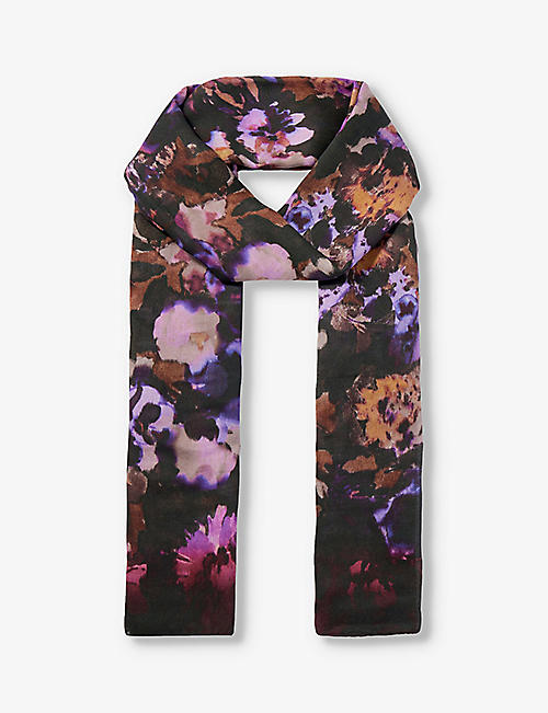 DRIES VAN NOTEN: Floral-pattern woven scarf
