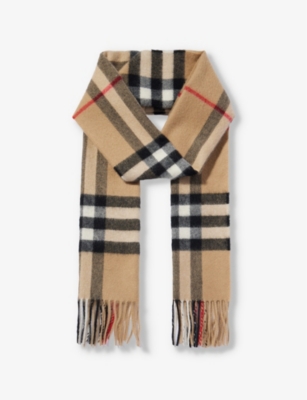 BURBERRY - Giant Check brand-print cashmere scarf | Selfridges.com