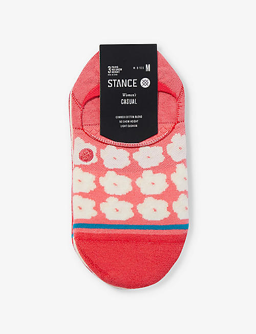 STANCE: Forget Me brand-embroidered cotton-blend knitted socks pack of three
