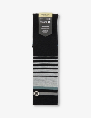 Stance Womens Black Emmit Graphic-pattern Knee-high Stretch-woven Socks