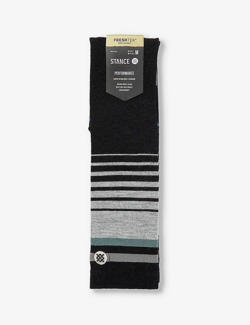 Stance Womens Black Emmit Graphic-pattern Knee-high Stretch-woven Socks