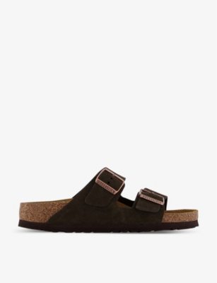 Shop Birkenstock Women's Mocha Suede Arizona Double-strap Leather Sandals