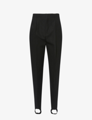Bottega Veneta High-rise Cotton-blend Stirrup Pants In Black
