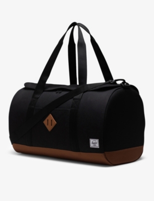 Shop Herschel Supply Co Black/saddle Brown Heritage Recycled-polyester Duffle Bag