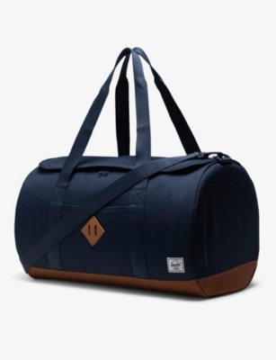 Shop Herschel Supply Co Heritage Recycled-polyester Duffle Bag In Navy/saddle Brown