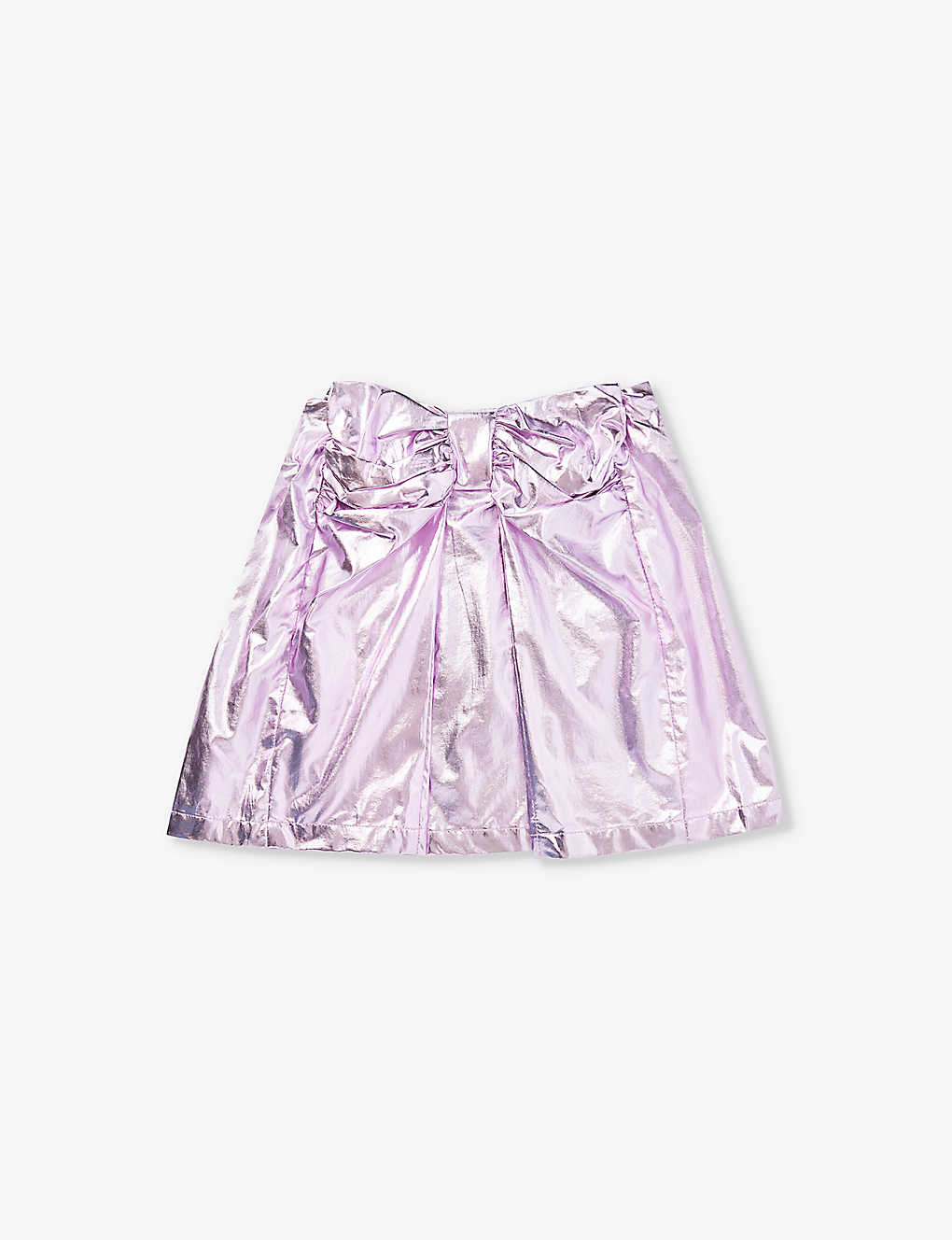 Shop Caroline Bosmans Metallic Bow-embellished Coated-cotton Skirt 6-12 Years In Soft Lilac