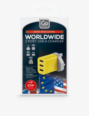 Go Travel Yellow Design Go Worldwide Usb Charger