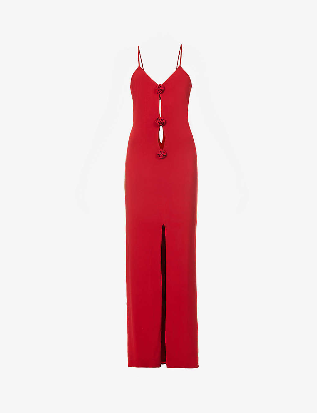 Magda Butrym Cut Out Rosette Dress In Red