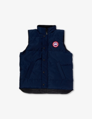 CANADA GOOSE: Vanier brand-print shell-down gilet 7-16 years