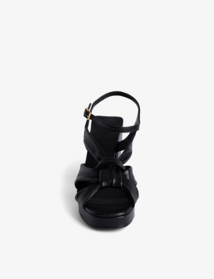 Shop Zadig & Voltaire Zadig&voltaire Women's Noir Forget Me Knot Bow-front Leather Sandals In Black