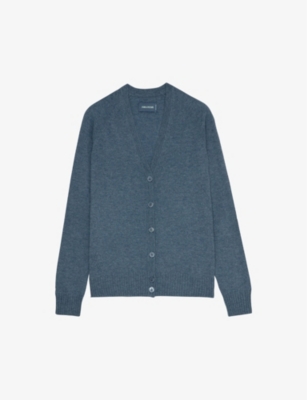Zadig & Voltaire Button-up Cashmere Cardigan In Denim