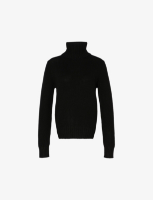 Polo Ralph Lauren Turtleneck Brushed-texture Wool Jumper In Polo Black