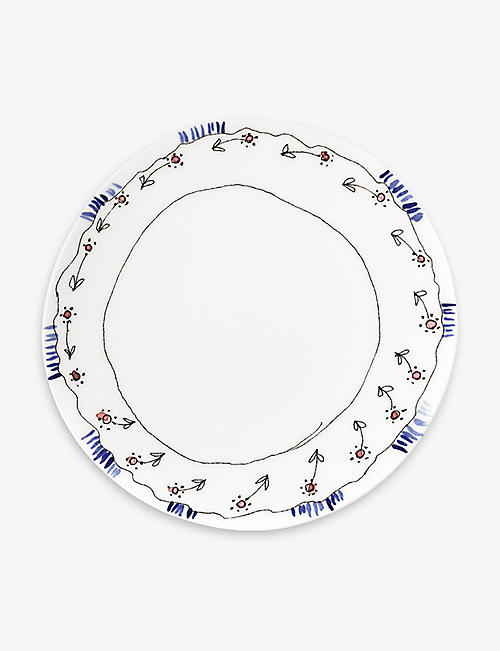 MARNI: Serax x Marni Midnight Flowers flower-motif bone-china plate 20cm set of two