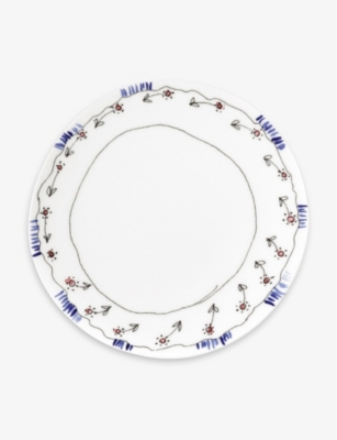 Marni Serax X Midnight Flowers Bone-china Plate 20cm In White