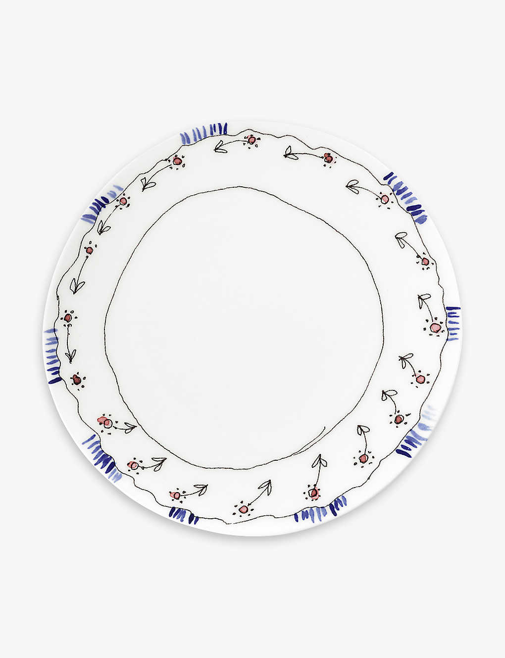 Marni Serax X Midnight Flowers Bone-china Plate 20cm In White