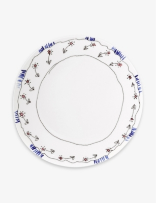 Marni Serax X Midnight Flowers Bone-china Plate 28cm In White