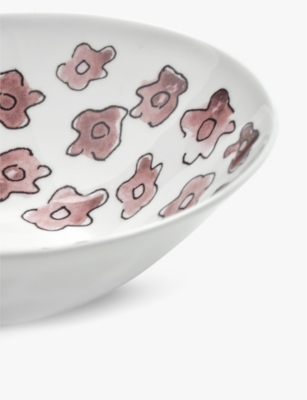 Marni Serax X  Viola Prugna Flower-motif Bone-china Bowl 14cm Set Of Two