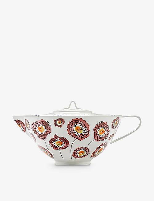 MARNI: Serax x Marni Anemone Milk flower-motif bone-china teapot 20.5cm