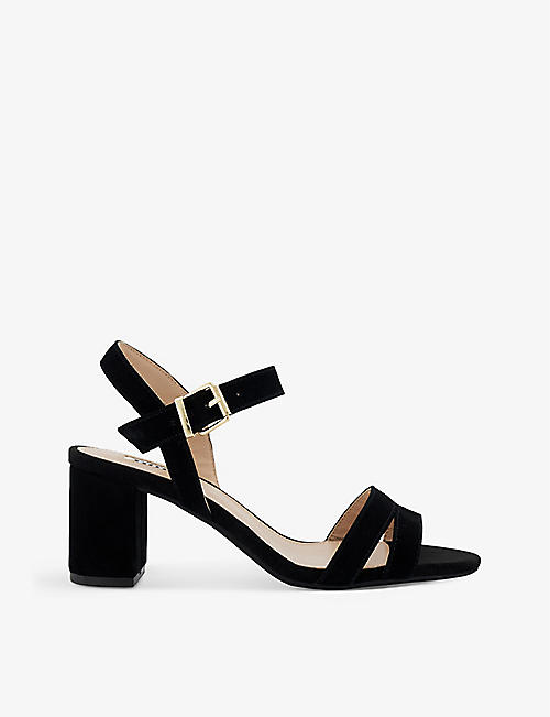 DUNE: Merisa two-strap suede heeled sandals