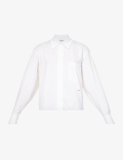 VICTORIA BECKHAM: Blouson-sleeve cotton-poplin shirt