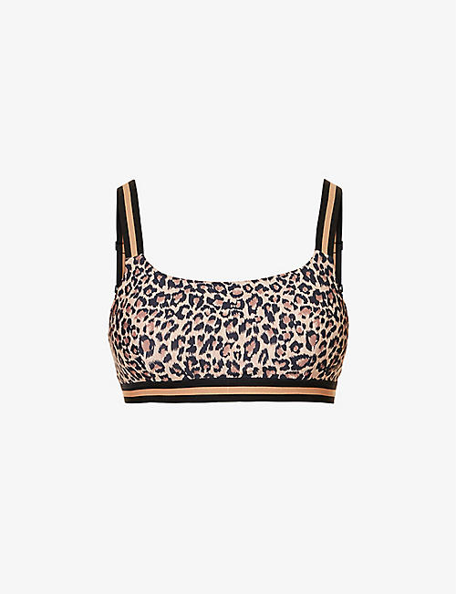 THE UPSIDE: Ryker leopard-print stretch-recycled-polyamide bra