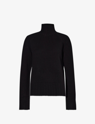 'S MAX MARA S MAX MARA WOMEN'S BLACK MANTOVA TURTLENECK WOOL AND CASHMERE JUMPER