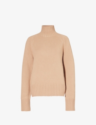 's Max Mara S Max Mara Womens Camel Mantova Turtleneck Wool And Cashmere Jumper