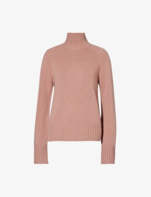 's Max Mara S Max Mara Womens Pink Mantova Turtleneck Wool And Cashmere Jumper