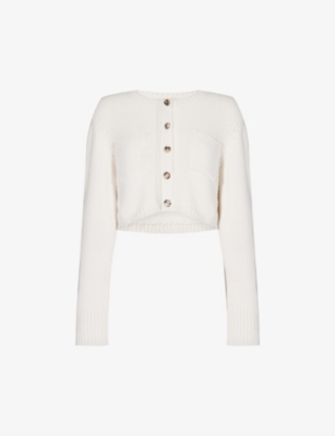 KHAITE KHAITE WOMEN'S IVORY LAVAN ROUND-NECK KNITTED CASHMERE CARDIGAN