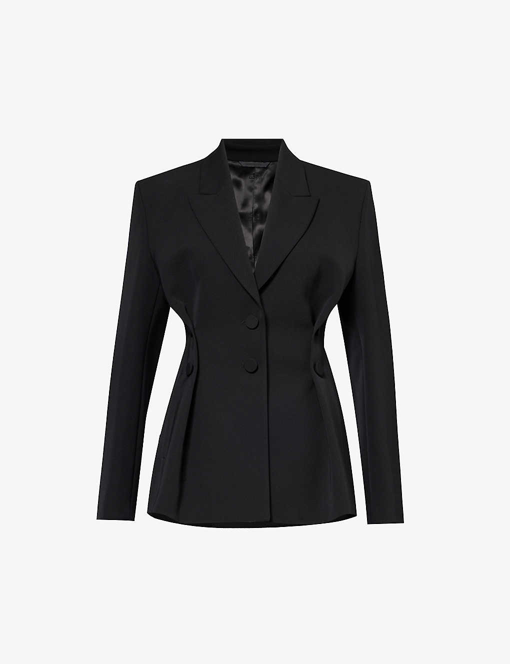 Shop Givenchy Womens Black Single-breasted Slim-fit Wool Blazer
