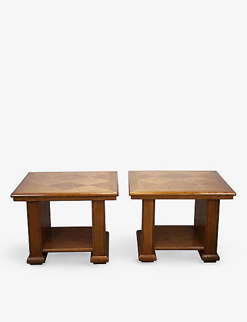 VINTERIOR: Pre-loved 1980s American wooden side tables set of two