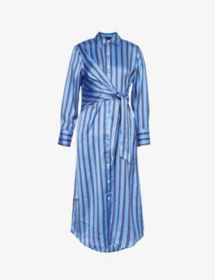 knee length dresses for ladies Rails Primrose Dress in Emerald Stripe
