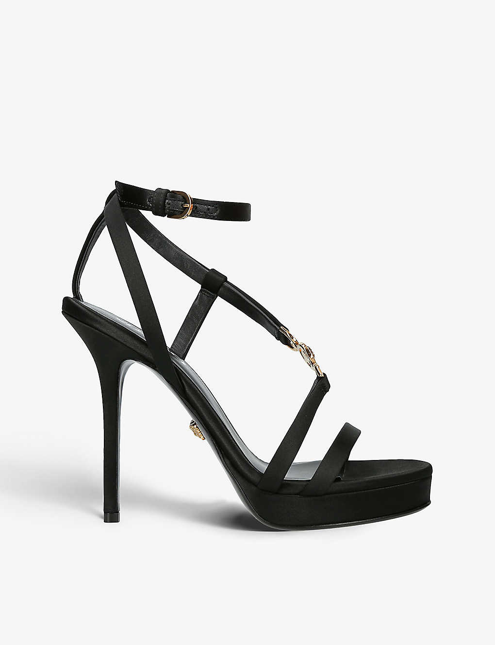 Versace 125mm Medusa Stiletto Sandals In Black