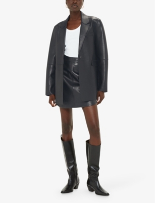 WHISTLES: Katrina relaxed-fit leather blazer