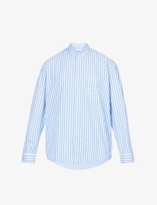 SPORTY AND RICH SPORTY & RICH WOMEN'S ATLANTIC SR SPORT STRIPED COTTON-POPLIN SHIRT 