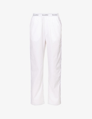 Sporty And Rich Serif Logo Pajama Pants In White