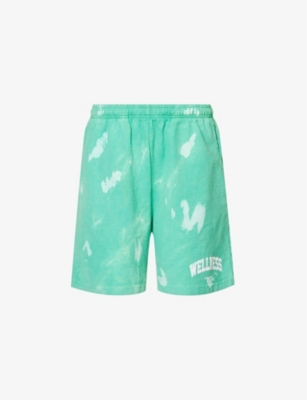 Wellness Ivy Tie-dyed Cotton Gym Shorts In Green