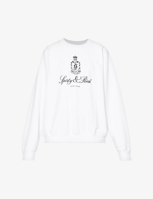 SPORTY & RICH: Vendome brand-print cotton sweatshirt